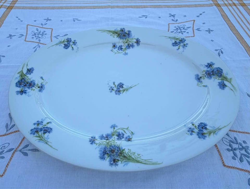 Antique French Limoges 15" Cornflower Platter – Perfect Cottage Charm! - photo 5