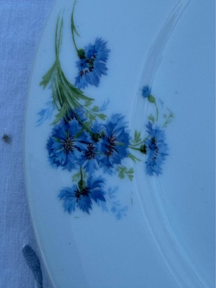 Antique French Limoges 15" Cornflower Platter – Perfect Cottage Charm! - photo 8