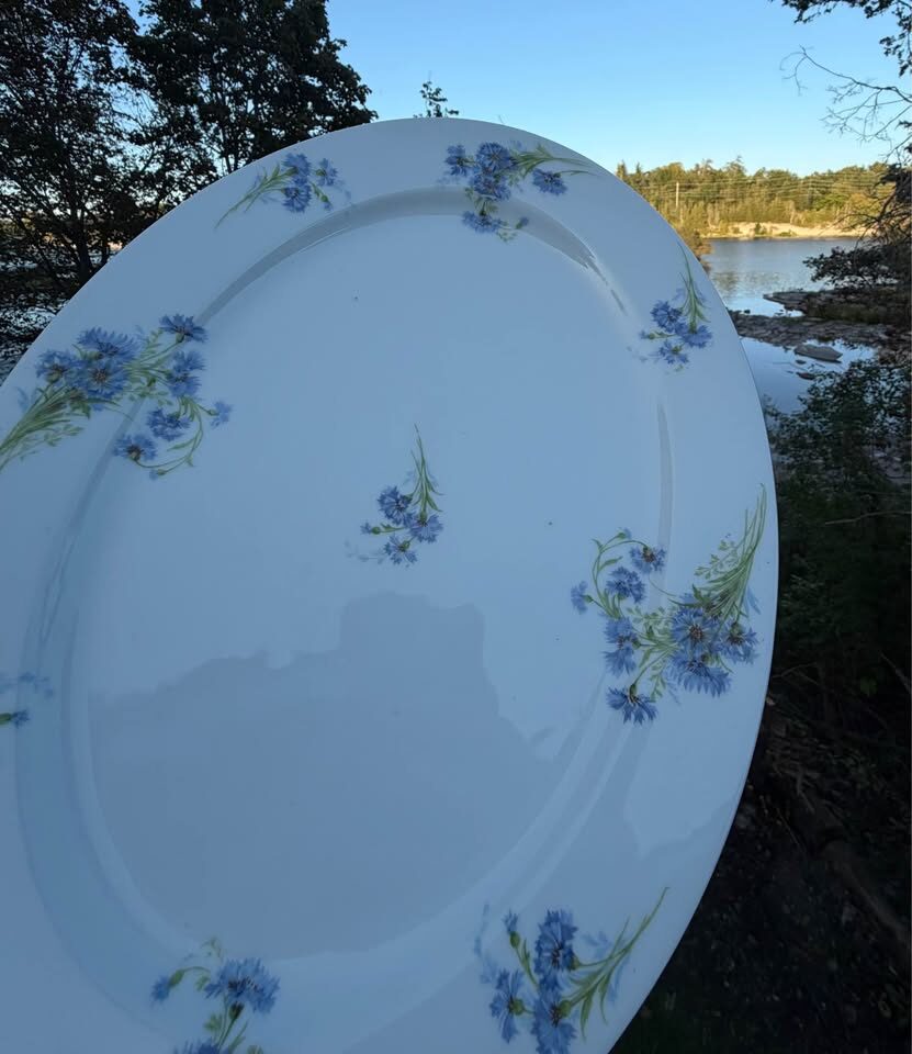 Antique French Limoges 15" Cornflower Platter – Perfect Cottage Charm! - photo 9