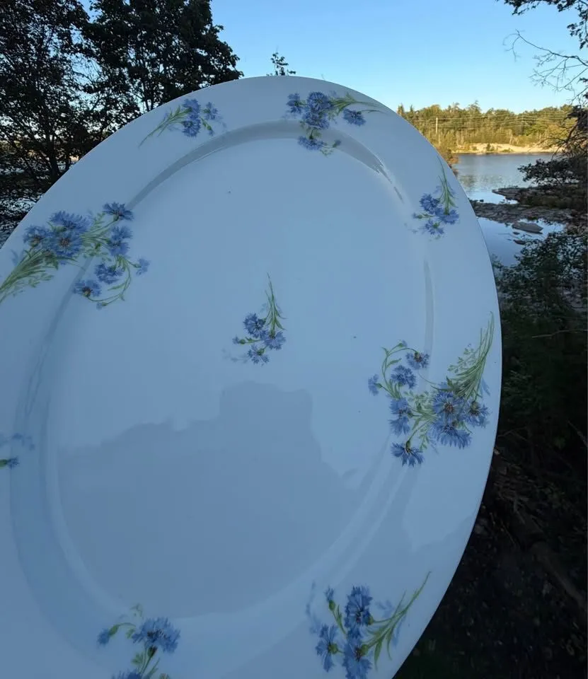 Antique French Limoges 15" Cornflower Platter – Perfect Cottage Charm! - photo 9
