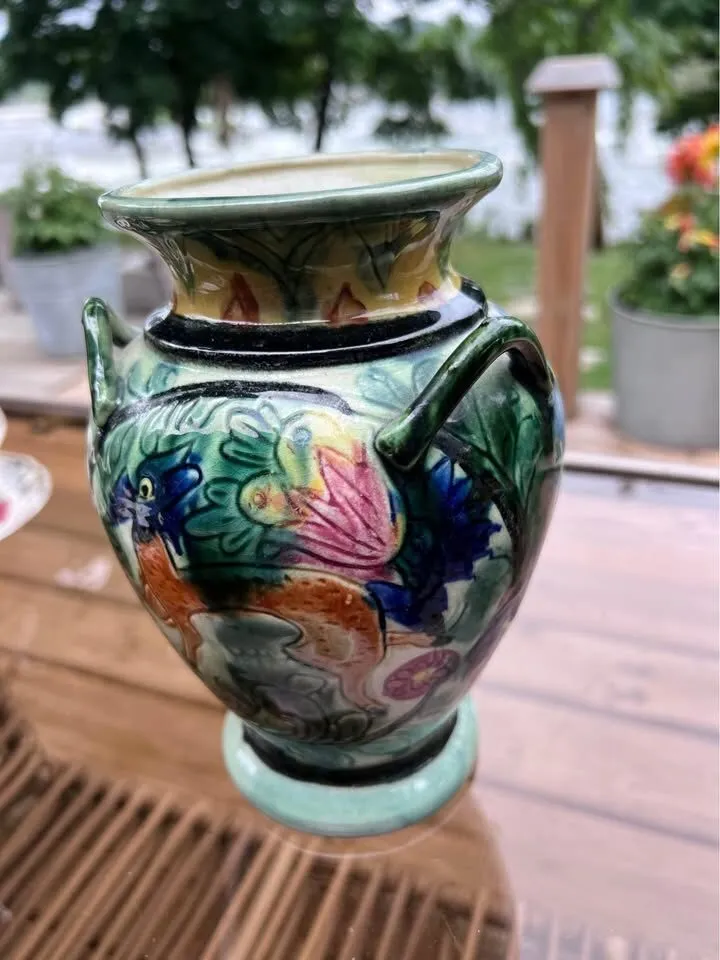 Vintage 9" Glazed Pottery Vase - Made in Japan (Circa 1930s) - photo 4