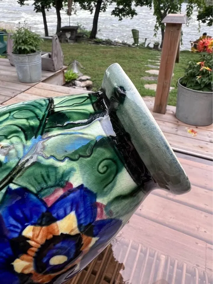 Vintage 9" Glazed Pottery Vase - Made in Japan (Circa 1930s) - photo 7