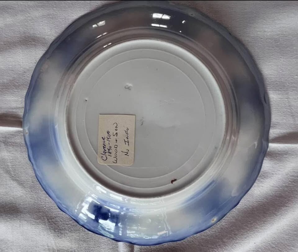 Antique Flow Blue Clarence Plate by Wood & Son, c.1891 - Victorian Era, Royal Semi Porcelain - photo 2