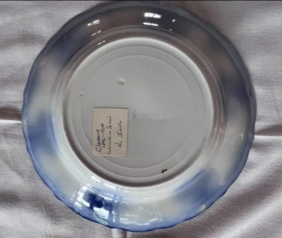 Antique Flow Blue Clarence Plate by Wood & Son, c.1891 - Victorian Era, Royal Semi Porcelain - photo 2