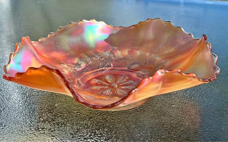 Vintage Marigold Carnival Glass Bowl