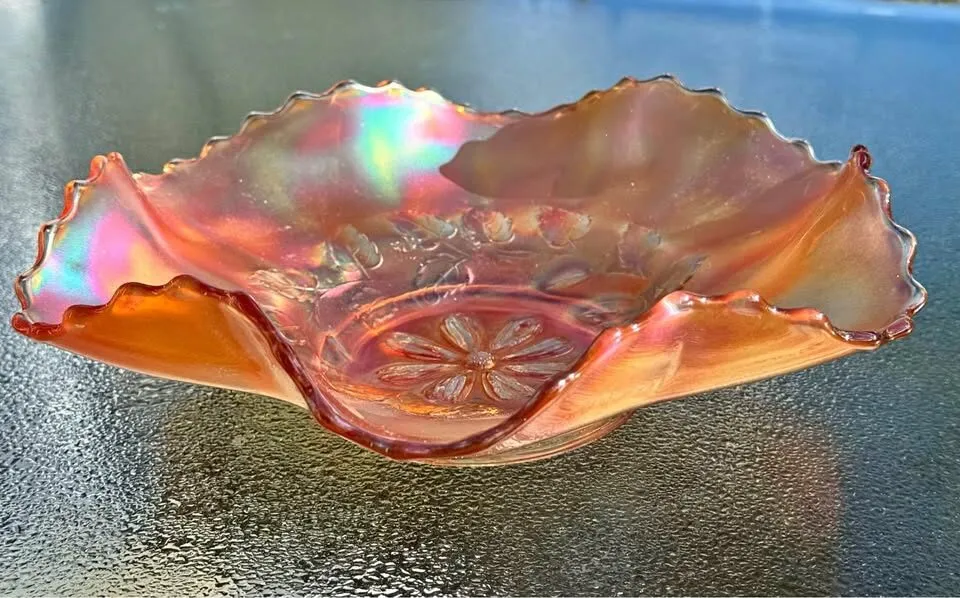 Vintage Marigold Carnival Glass Bowl - photo 1