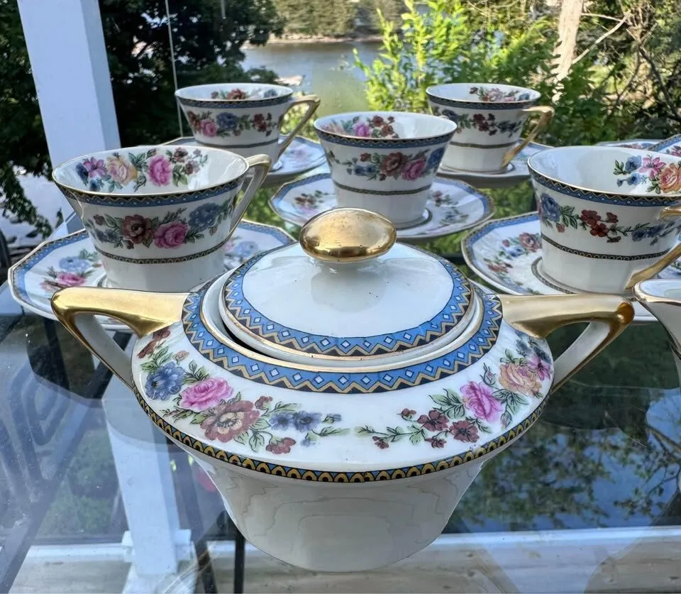 Antique Haviland Limoges 'Champlain' 24-Pc Tea Service for 4 + Extras" - photo 6