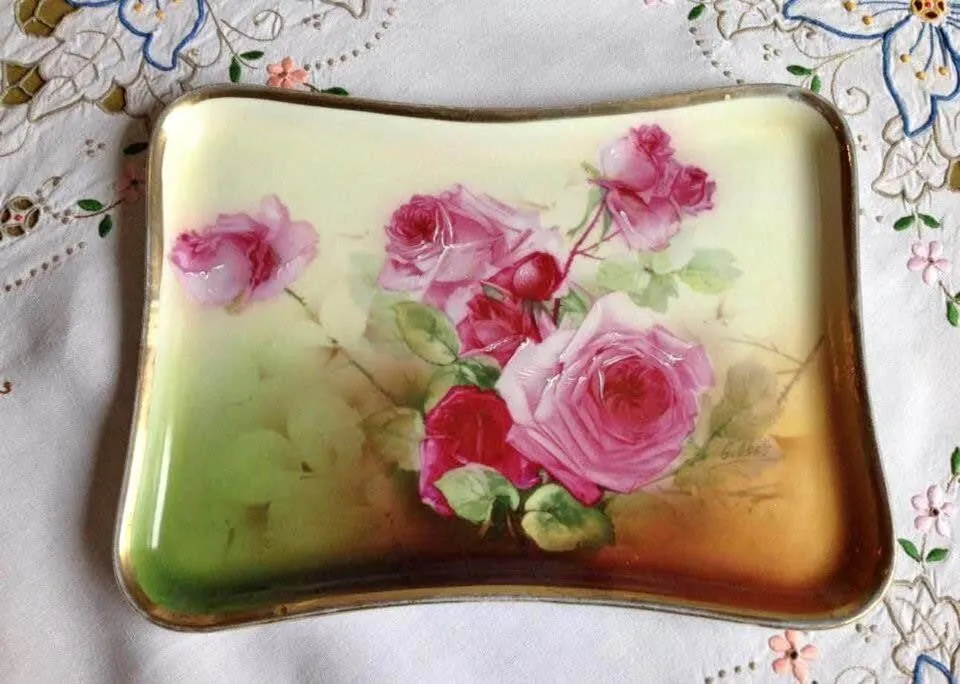 Antique Hand-Painted Vienna Austria Dresser Tray - Signed by Artist - photo 1