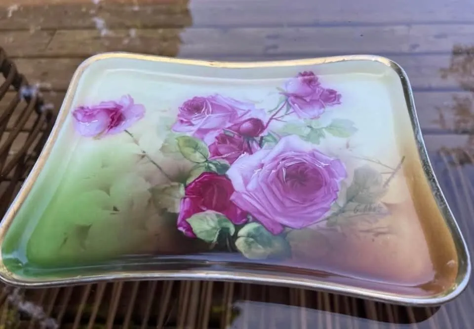Antique Hand-Painted Vienna Austria Dresser Tray - Signed by Artist - photo 2