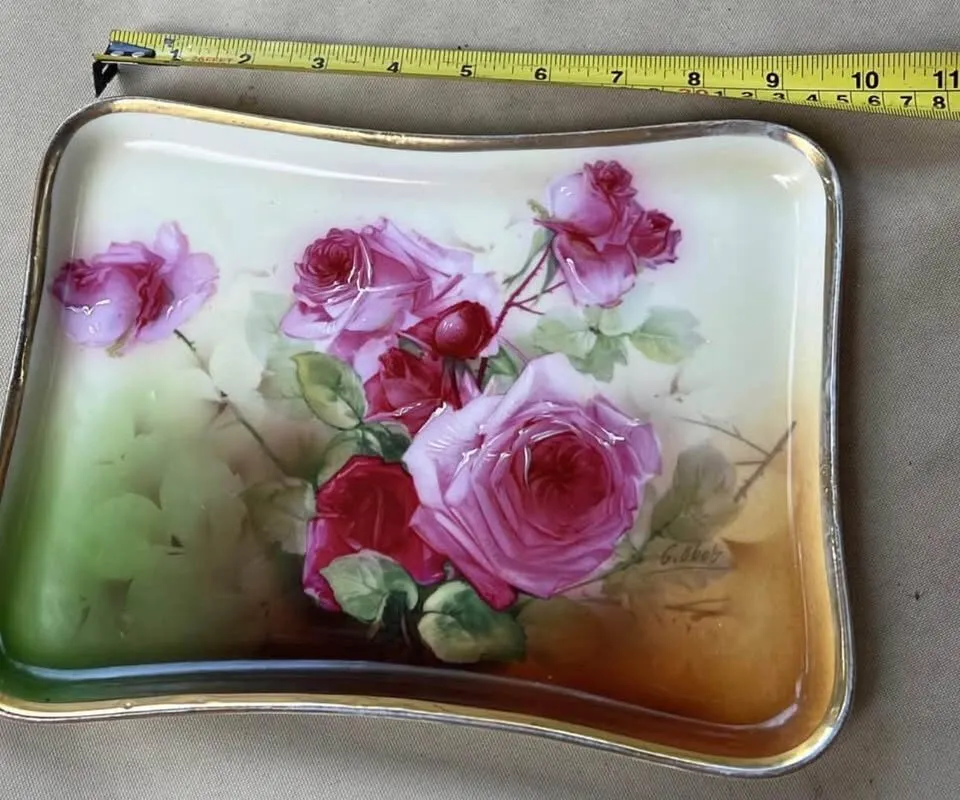 Antique Hand-Painted Vienna Austria Dresser Tray - Signed by Artist - photo 3