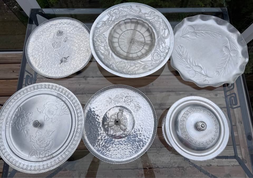 Vintage Wilson Specialties Aluminum Lazy Susan w/ Original Glass Insert and lid - photo 11