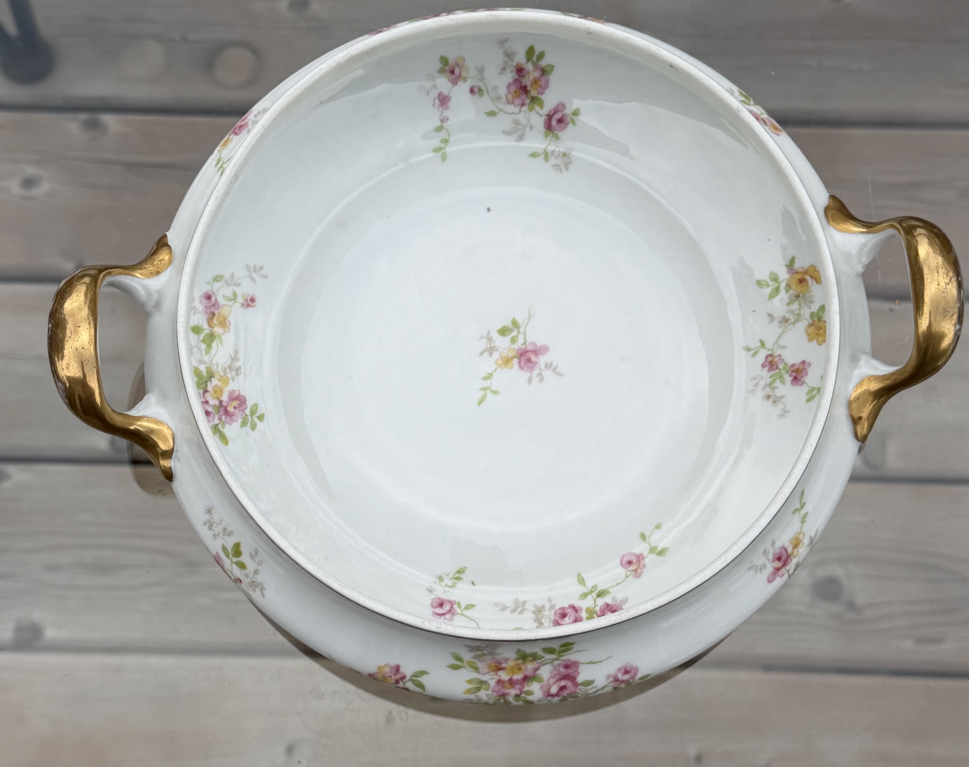 Vintage La Seynie Limoges France Porcelain Bowl - Perfect Centerpiece! - photo 3