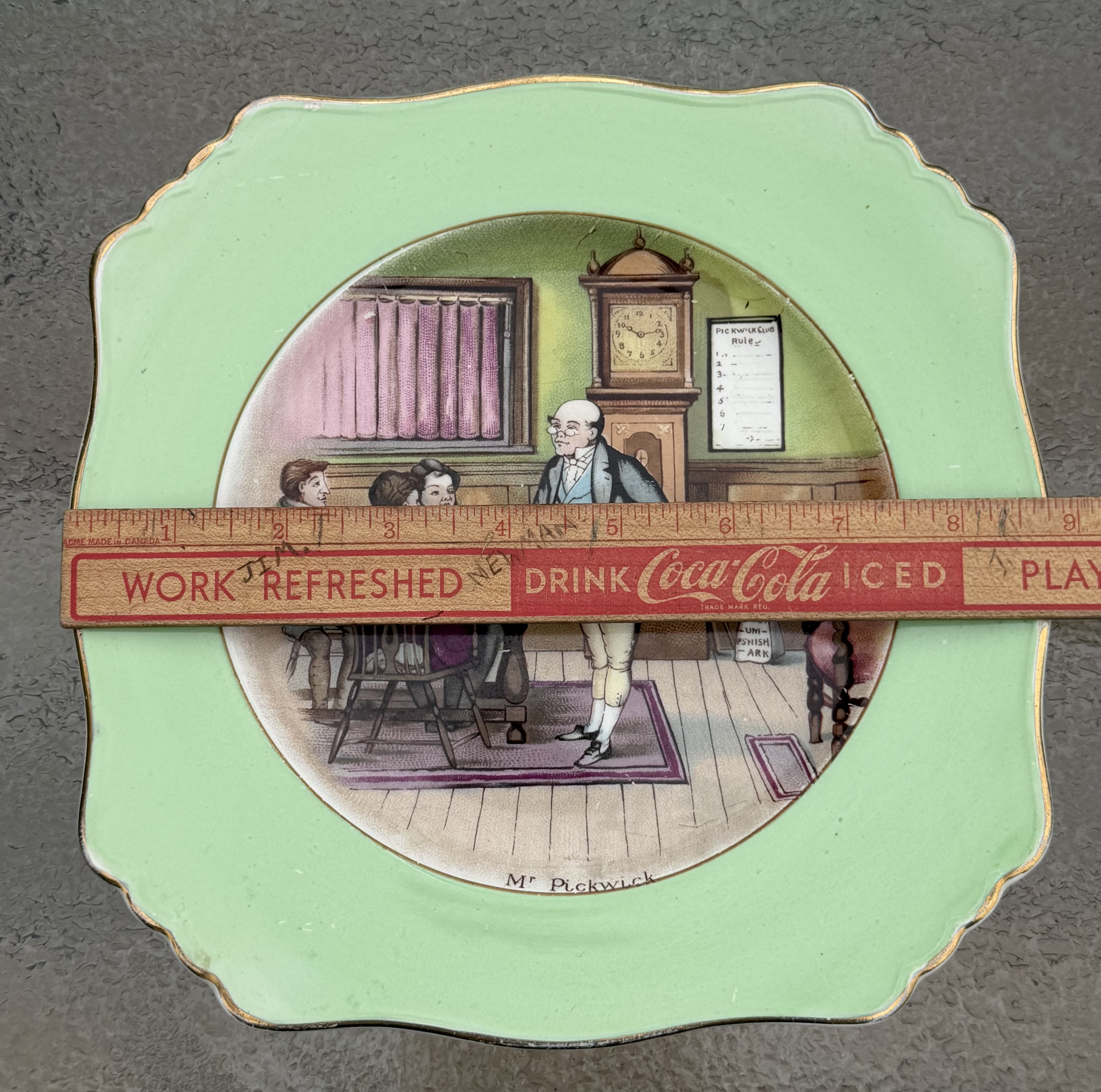 Vintage Royal Winton Grimwades "Mr. Pickwick" Dickens Plate (As-Is) - photo 5