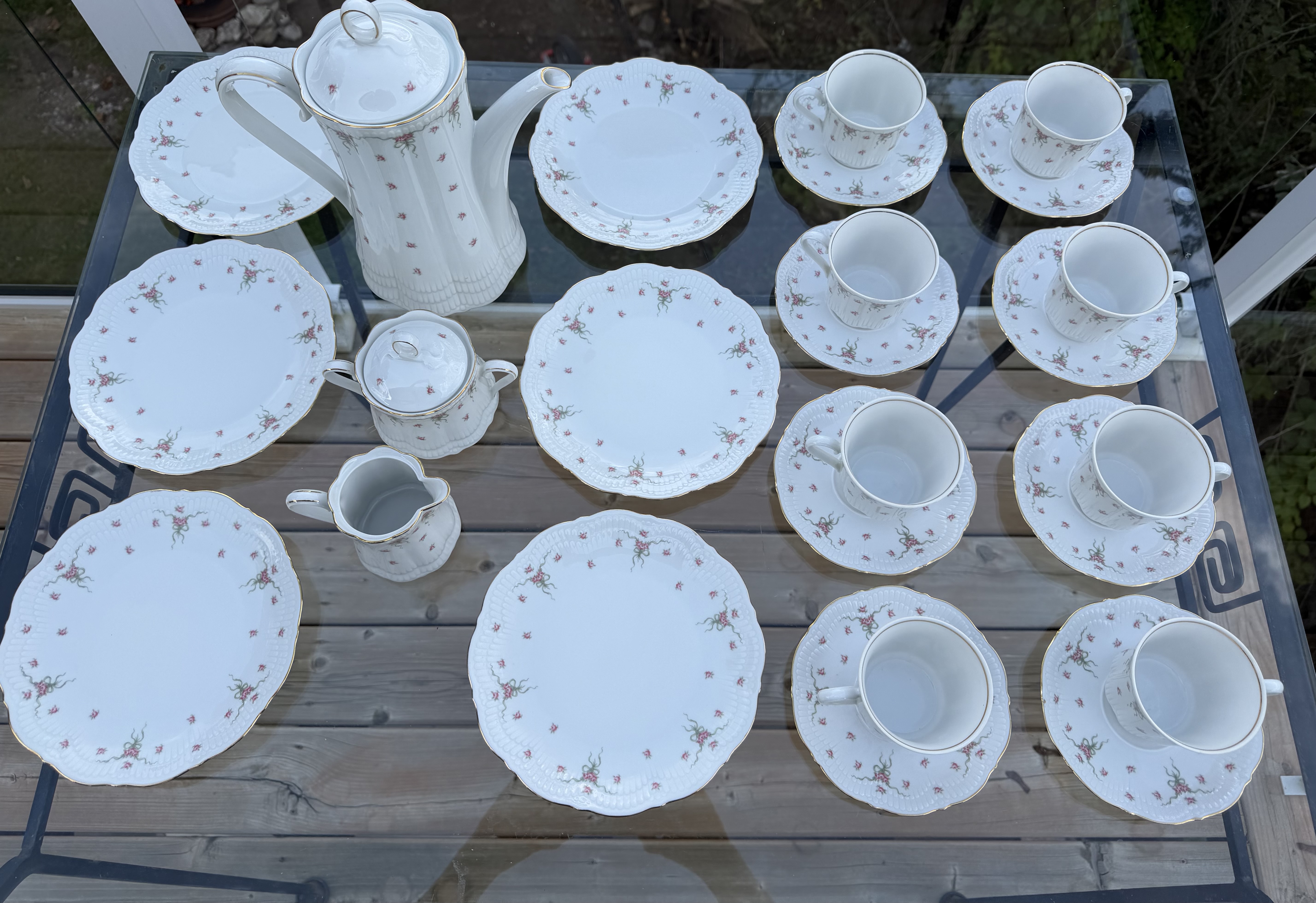 Vintage Schwarzenhammer Bavaria German Porcelain Coffee & Tea Service – 25 Pc - photo 1
