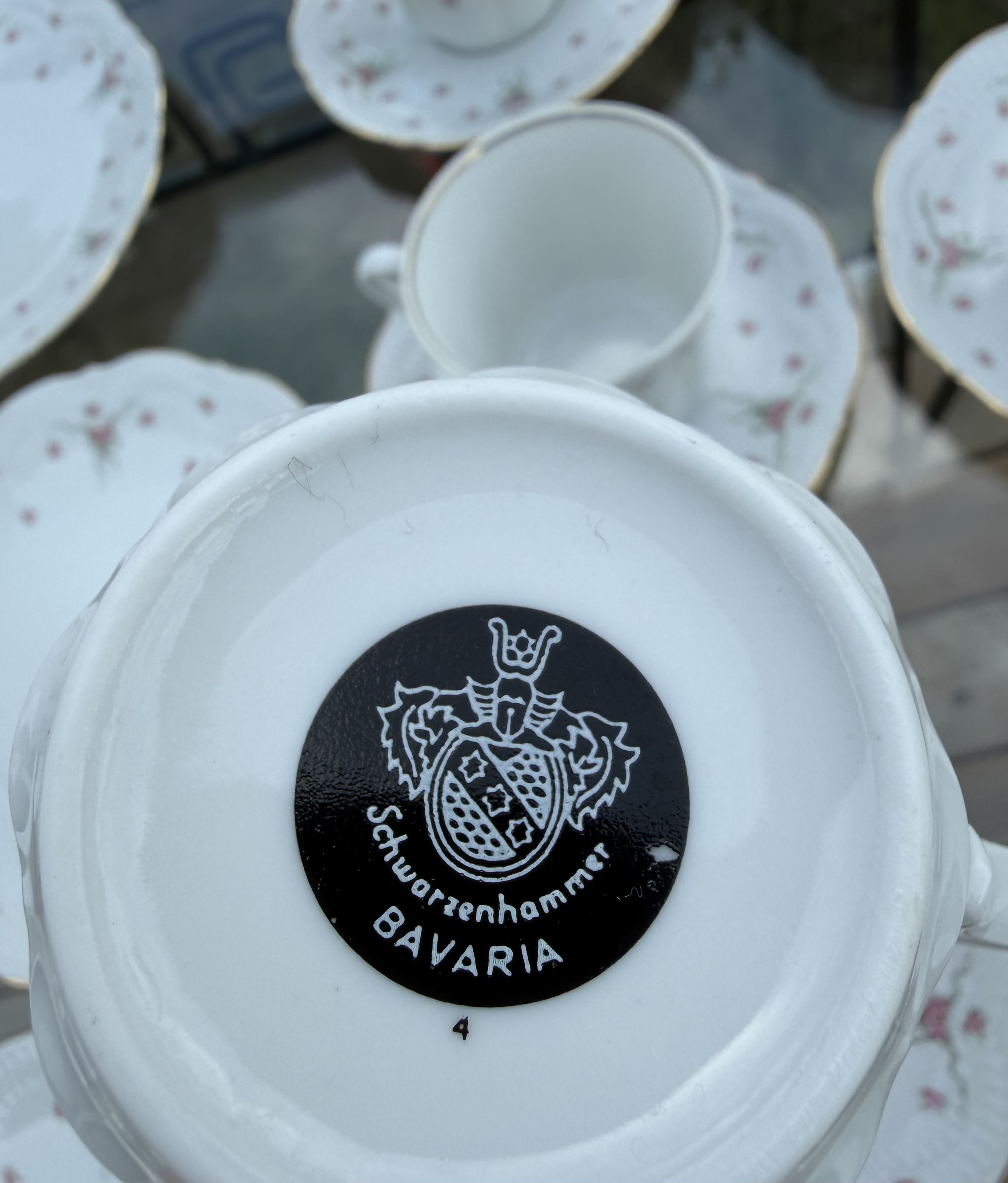 Vintage Schwarzenhammer Bavaria German Porcelain Coffee & Tea Service – 25 Pc - photo 4