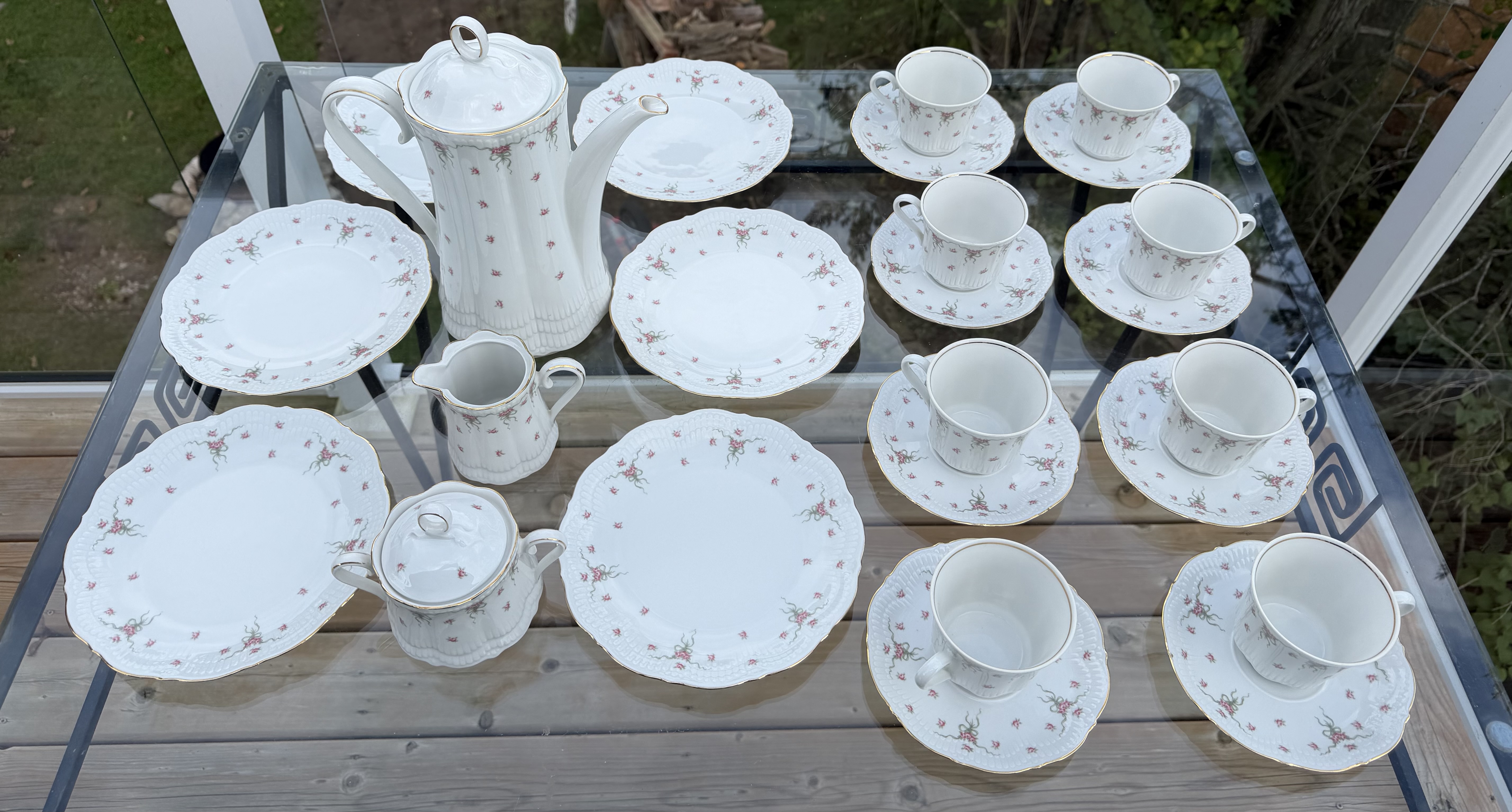 Vintage Schwarzenhammer Bavaria German Porcelain Coffee & Tea Service – 25 Pc - photo 6