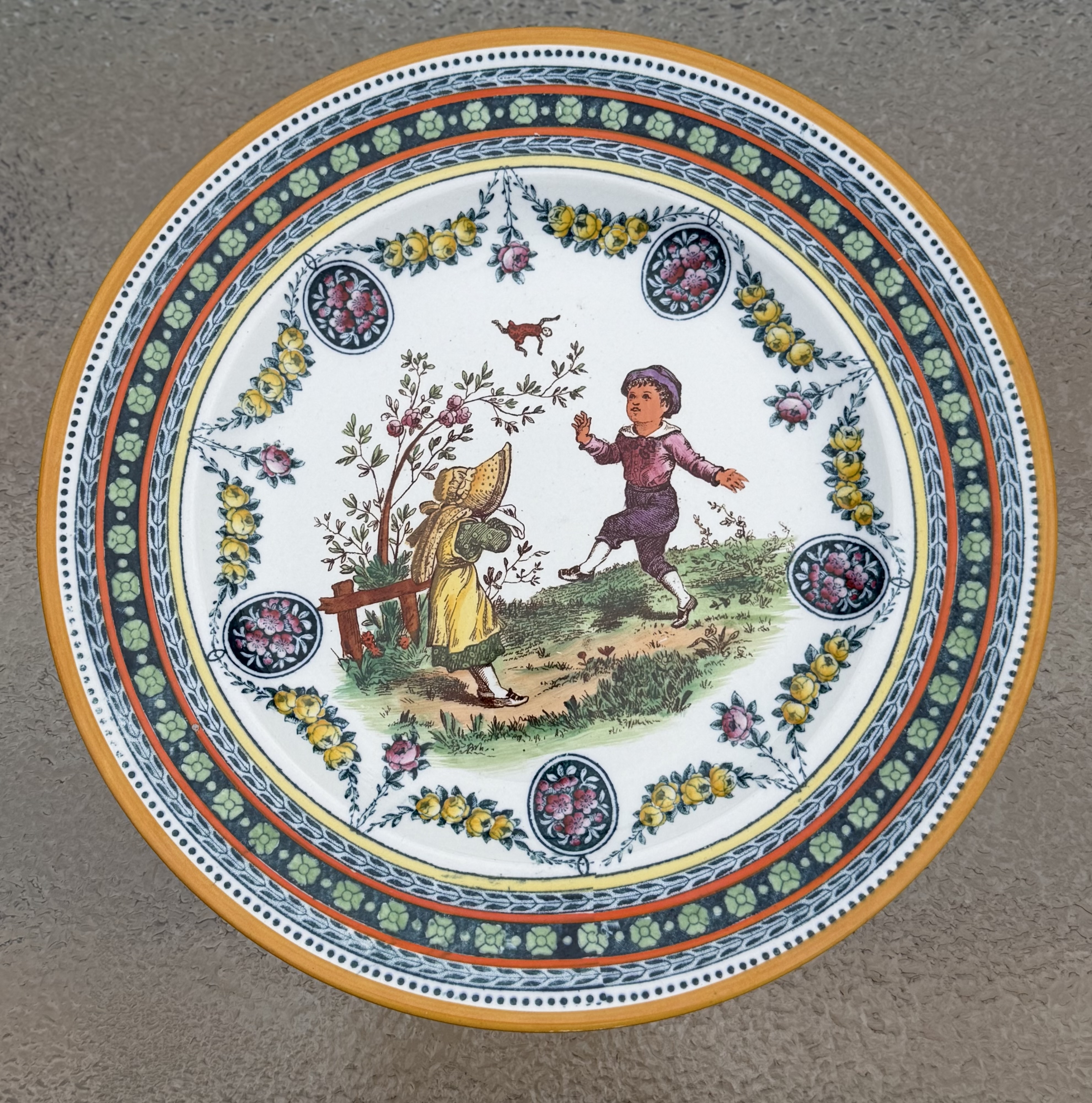 Rare Antique Wedgwood Etruria Hand-Painted Cabinet Plate (10”) - March 1898 - photo 1
