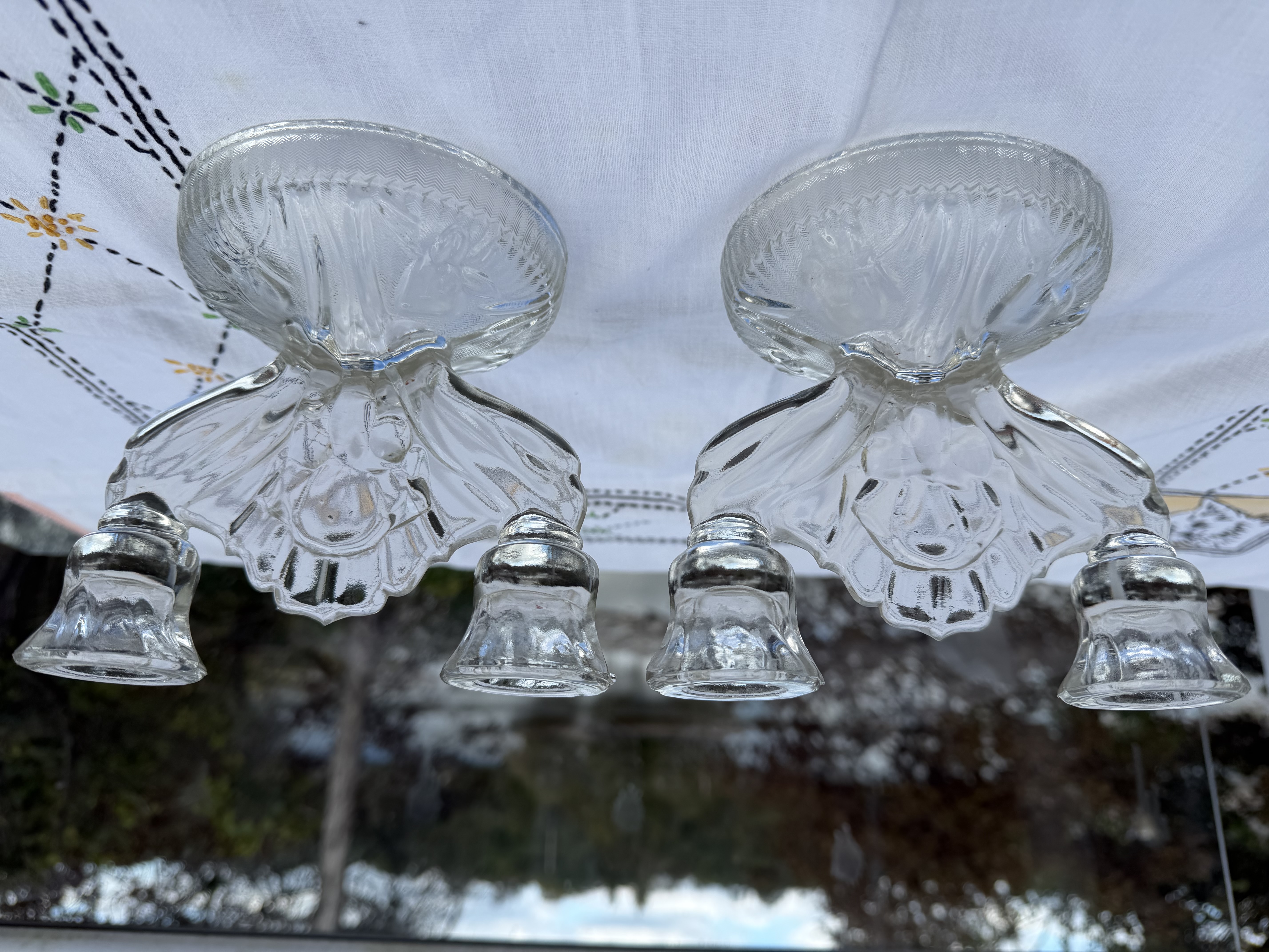 Vintage Art Deco Glass Candle Holders – Original 1930s Jeannette Pair & Federal Wigwam - photo 4