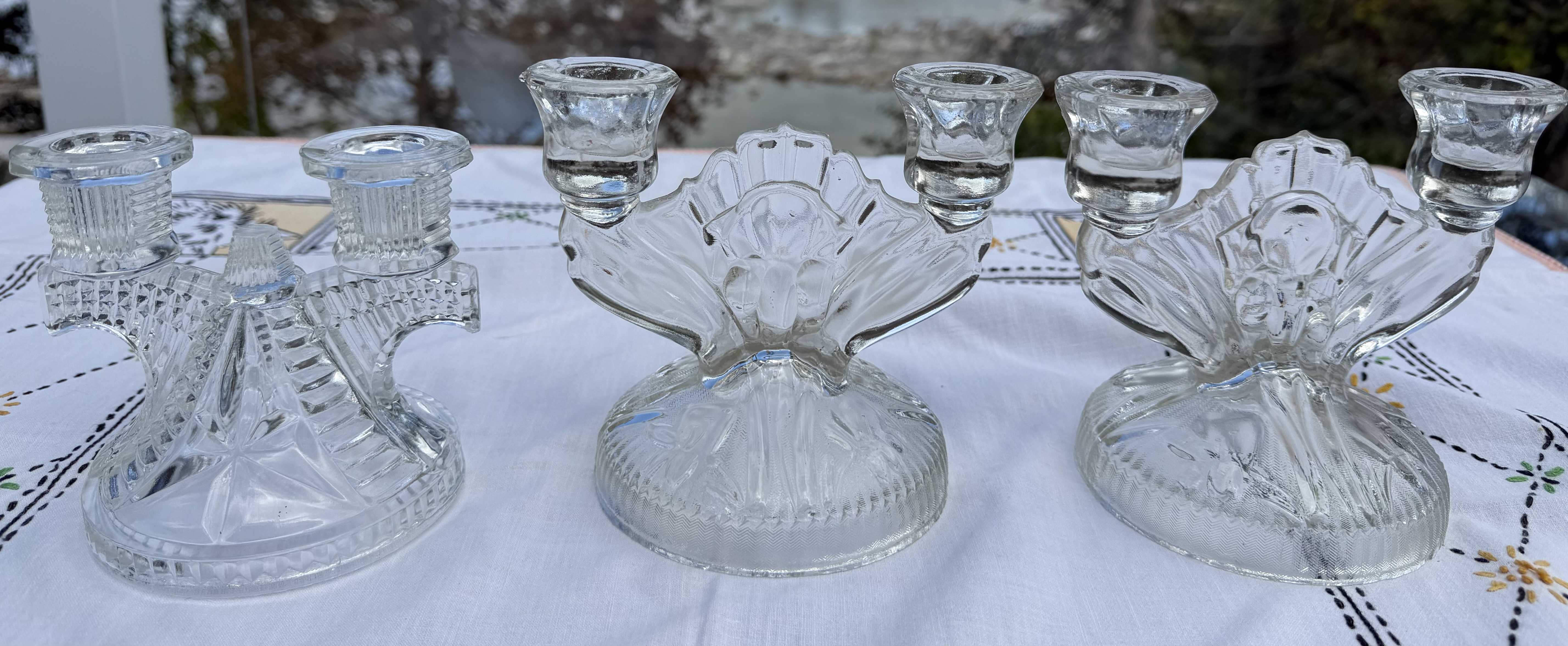 Vintage Art Deco Glass Candle Holders – Original 1930s Jeannette Pair & Federal Wigwam - photo 5