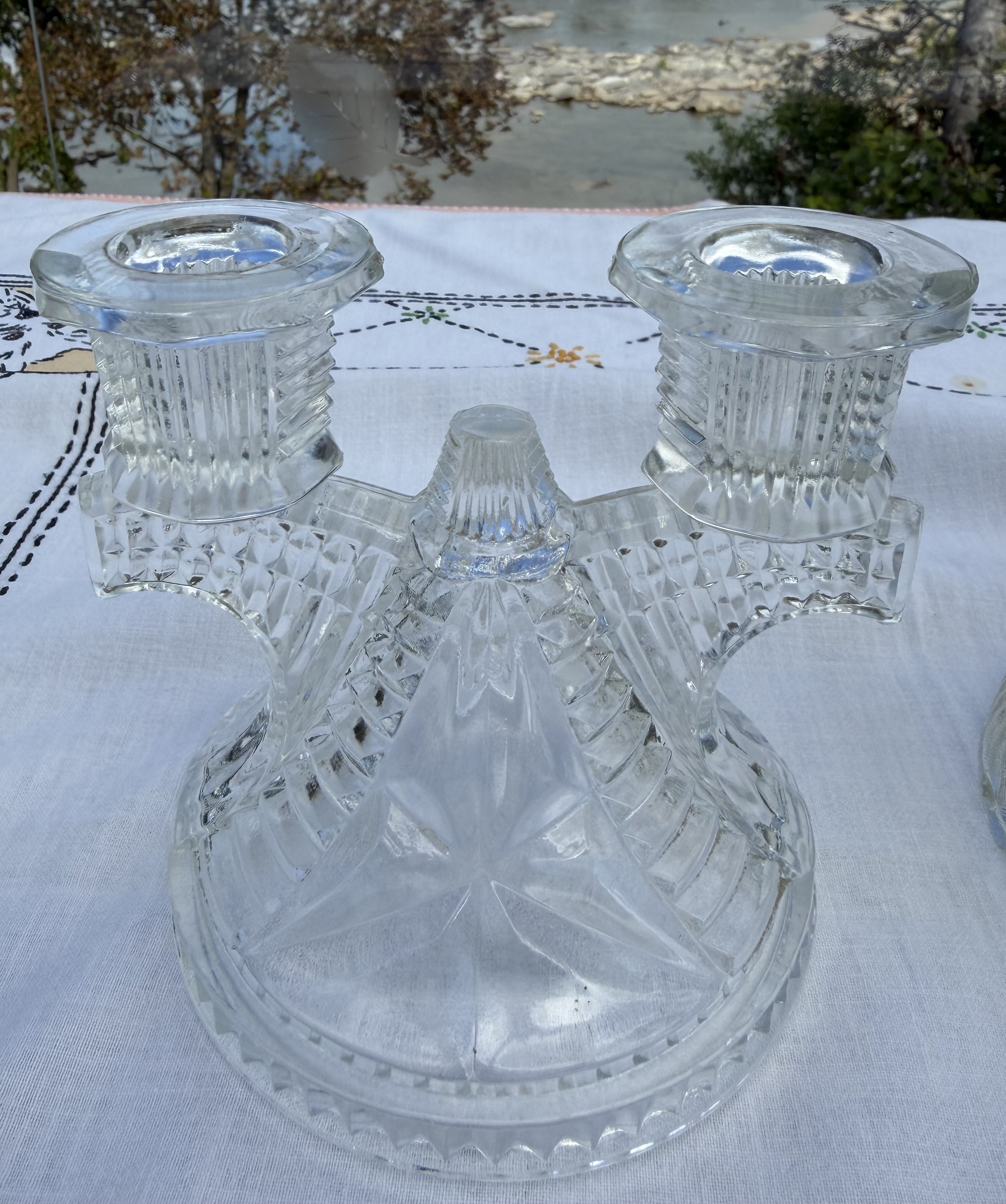 Vintage Art Deco Glass Candle Holders – Original 1930s Jeannette Pair & Federal Wigwam - photo 6
