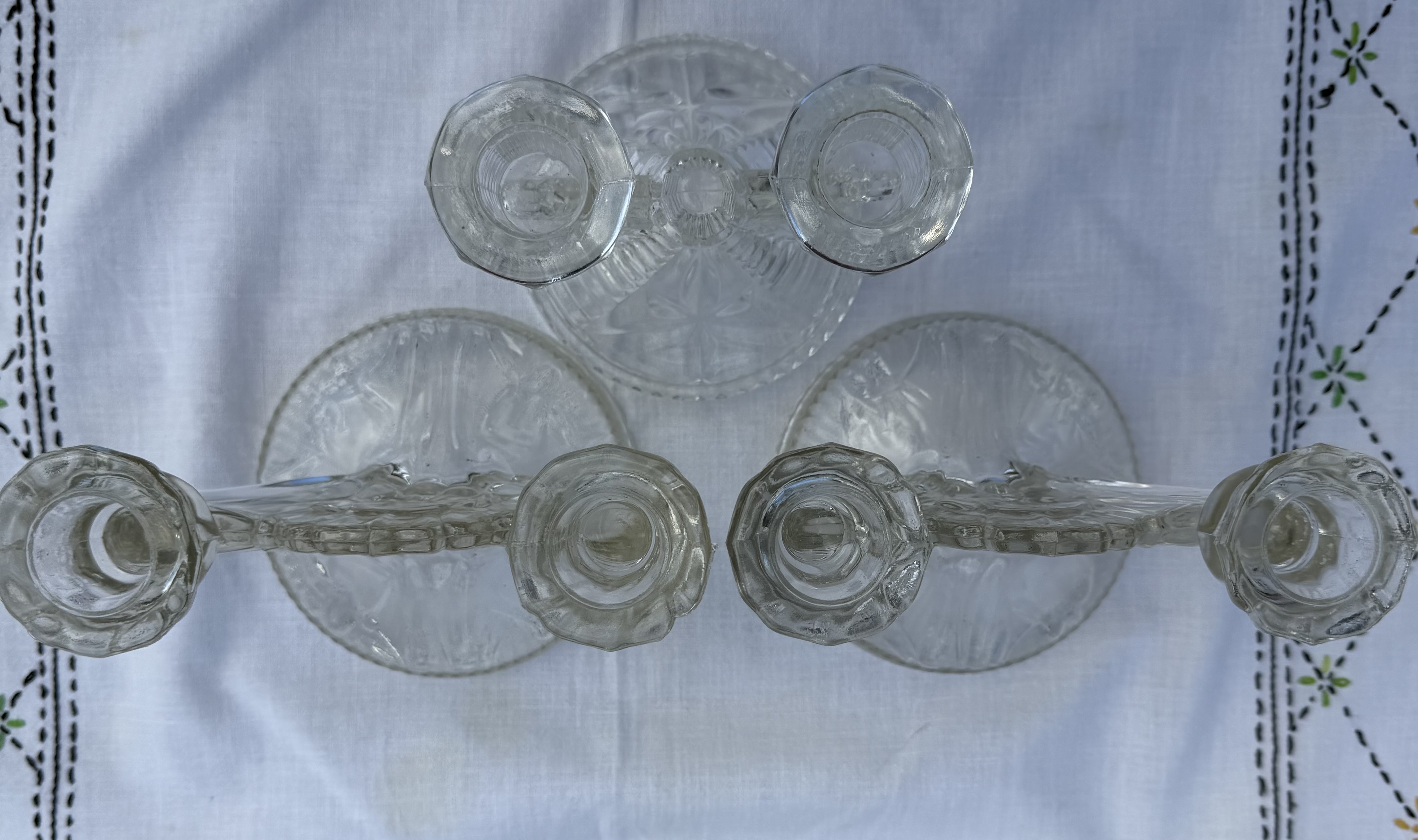Vintage Art Deco Glass Candle Holders – Original 1930s Jeannette Pair & Federal Wigwam - photo 8