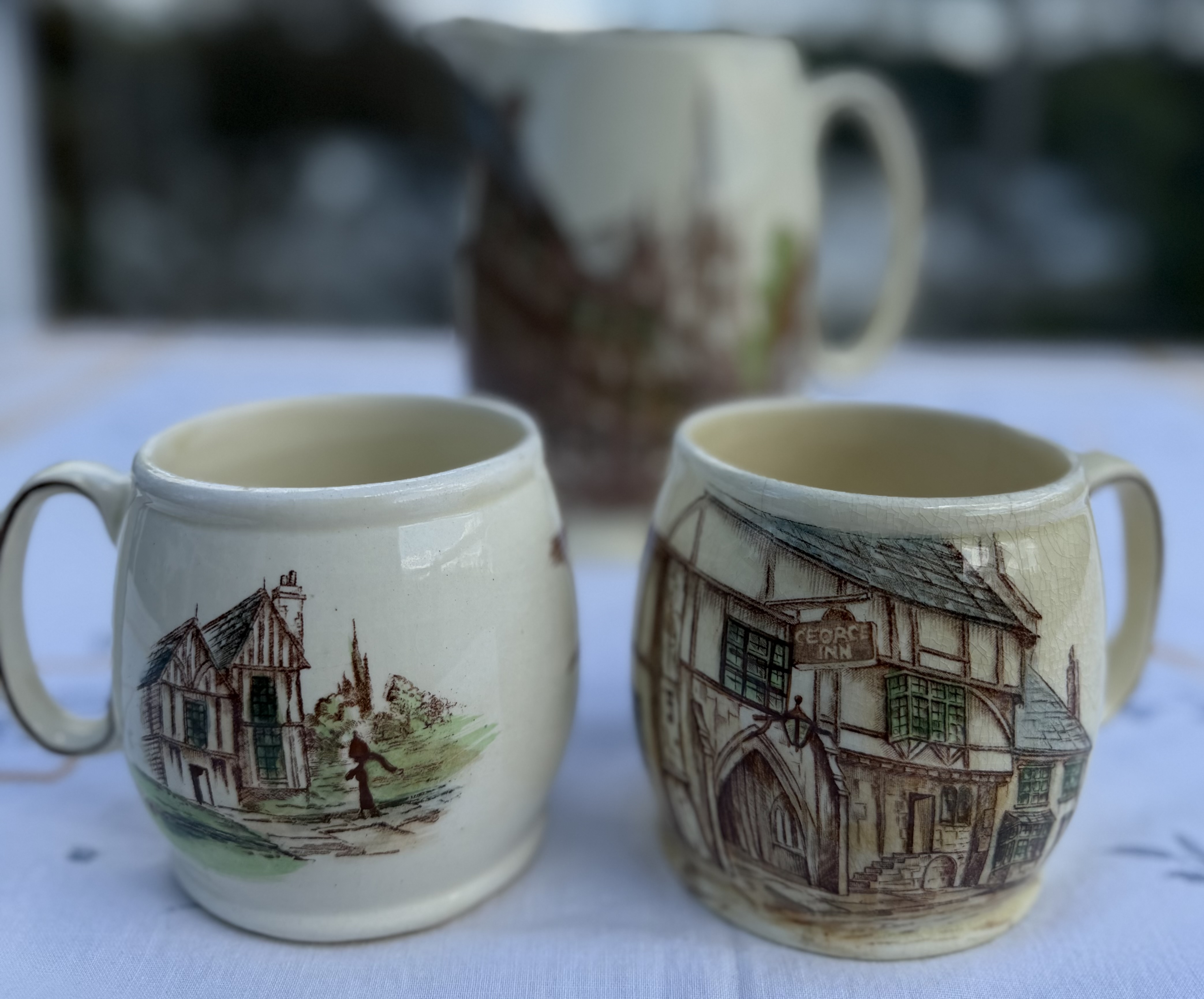 Vintage Kirkham Pottery Set - Large 7.5" "Thaxted" Pitcher & Mug (England) - photo 2